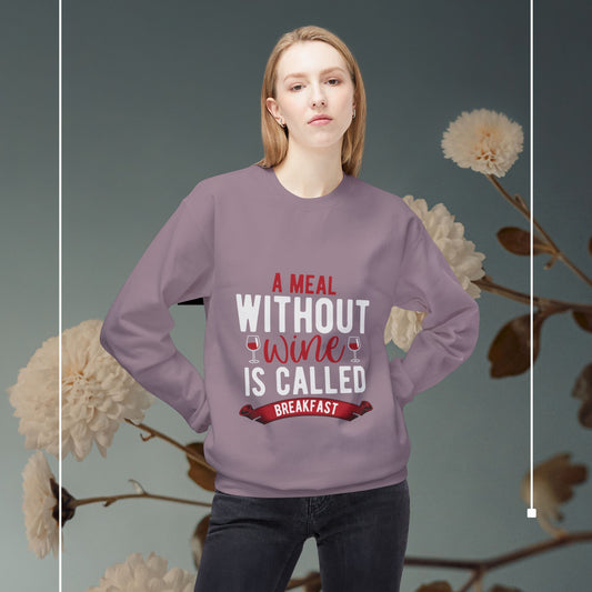 Breakfast Wine Sweatshirt - Unisex Midweight Fleece Crewneck